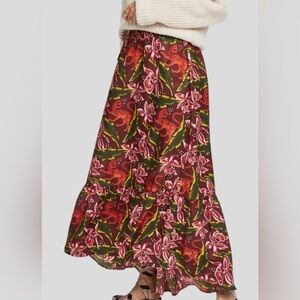 Scotch & Soda Floral Maxi Skirt - Red and Green